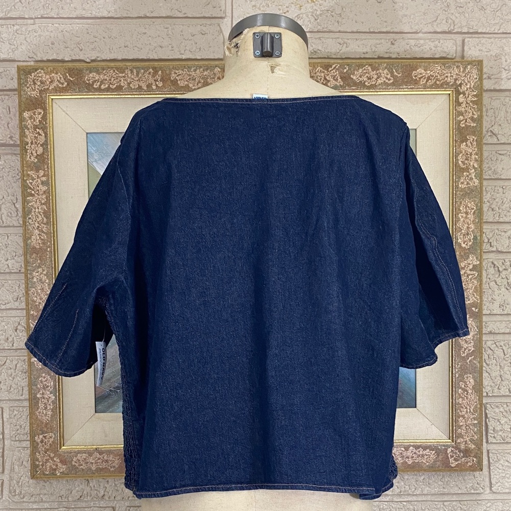 Old Navy Square Neckline Dark Denim Crop Top - Picture 5 of 10